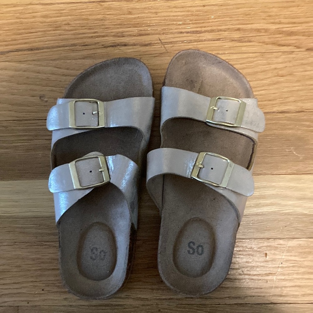 SO Gold Sandals with Adjustable Straps